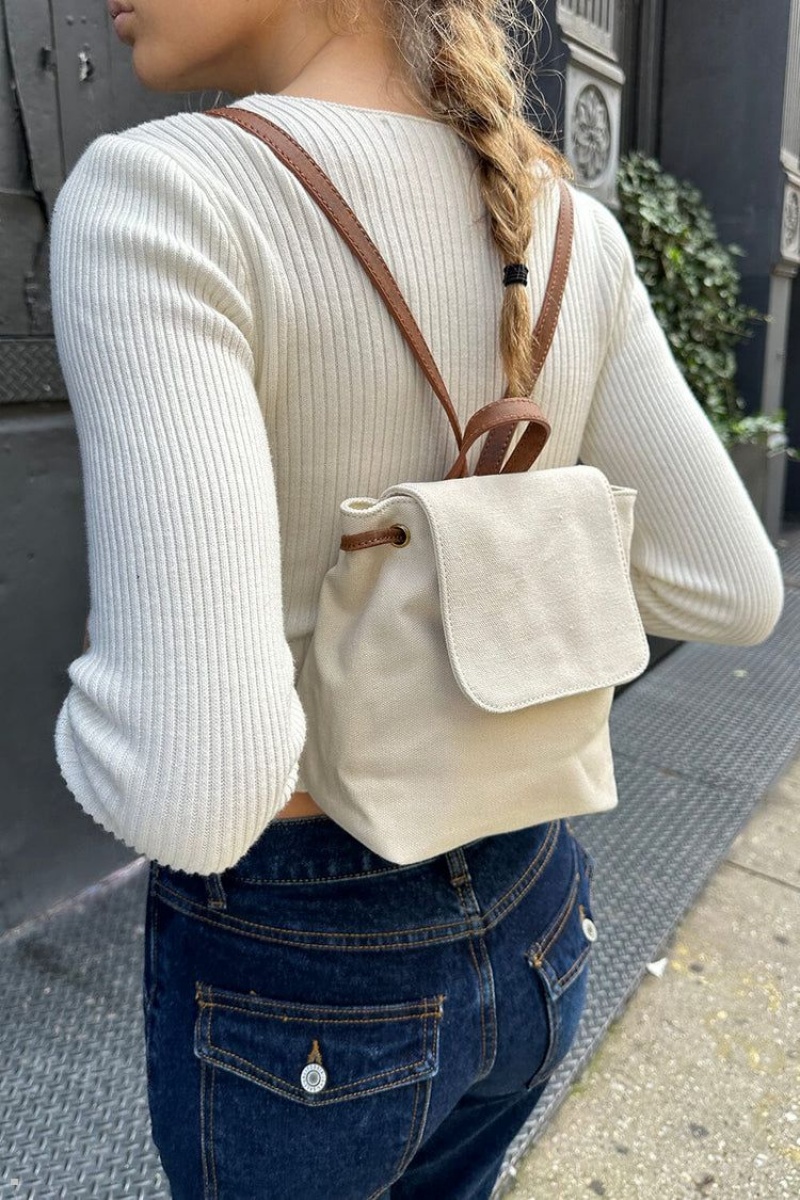 Sac a Dos Brandy Melville Mini Blanche | JON-40341626